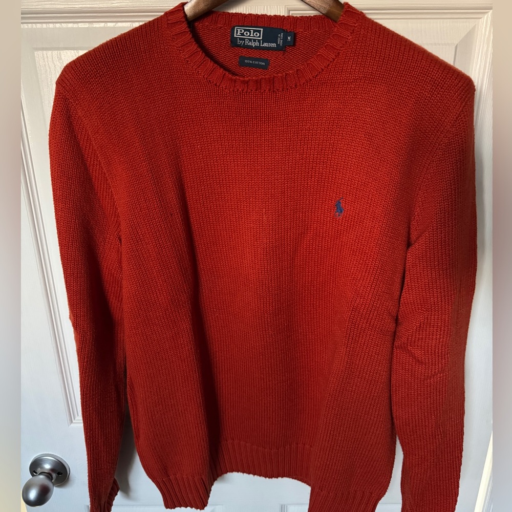 Polo by Ralph Lauren Men’s Crew Neck Sweater - Size Medium - Burnt Orange